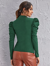 Mock-neck Gigot Sleeve Top